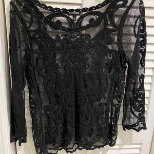 Express black sheer top
